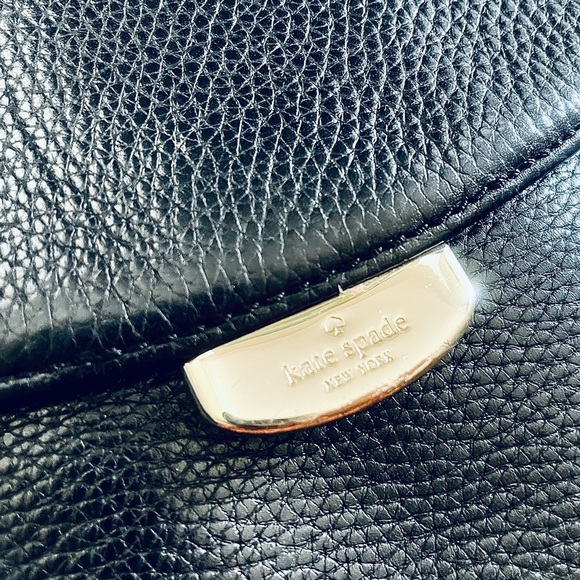 Kate Spade ♠️ Black Flap Pebbled Leather Bag - Picture 3 of 6